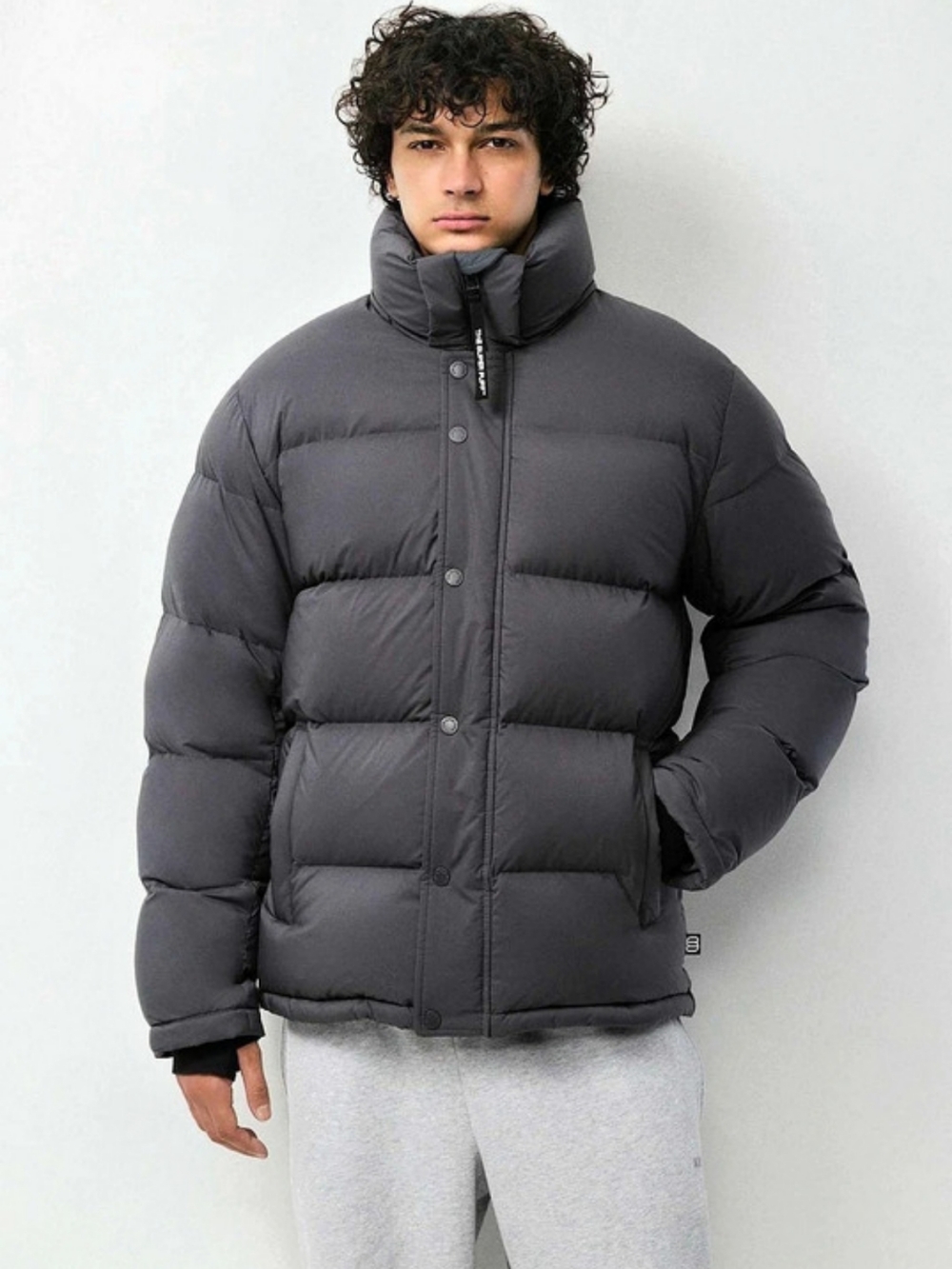 Aritzia Super Puff Gray Down Puffer w/ Hood (Men's XS)
